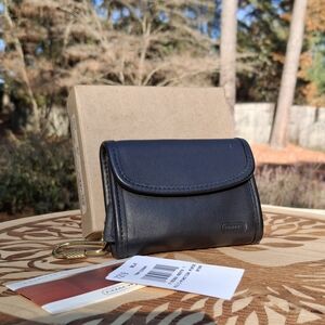 NIBWT Vintage Coach Black Glove Tanned Leather Multi-Function Purse #7219